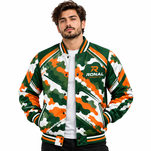 Custom Baseball Varsity <b>Jacket</b> With Embroidered Team Logo Front Back Wool Leather Sleeves Wholesale OEM Streetwear Unisex Fit XL - Product Image 3