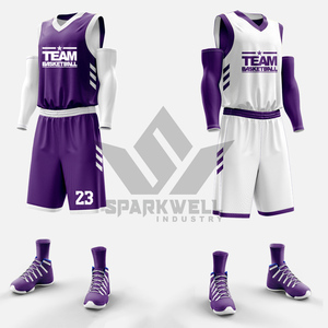 Conjunto de Uniforme de Baloncesto Personalizado Sublimado en Poliéster, Cuello en V, Sin Mangas, Absorbente de Humedad, para Adultos Unisex - Product Image 4