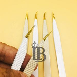 Pinzas de alta demanda con revestimiento color melocotón, estilo de punta recortada, con logo, las más vendidas, de acero inoxidable - Product Image 6