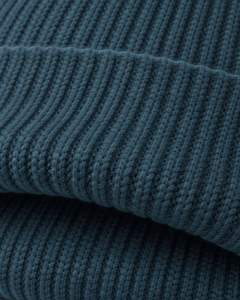 Bonnet en tricot côtelé turquoise personnalisé avec logo brodé blanc, chaud et doux pour l'hiver, en acrylique, fabrication sur mesure OEM, unisexe - Product Image 6