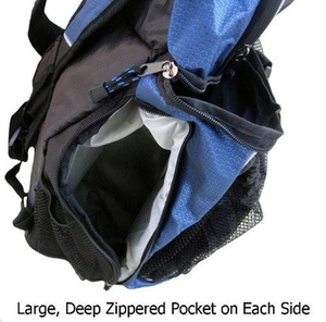 Blue Nylon Sports <b>Backpack</b> With Mesh Ball Compartment And Side Water Bottle Holders <b>Drawstring</b> <b>Backpack</b> Sports Bags Gym Bag With - Product Image 3