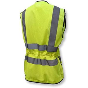 Gilet de sécurité réfléchissant jaune pour femmes, vente en gros, en stock, vêtements de travail multifonctionnels, taille élastique, sécurité réfléchissante - Product Image 3