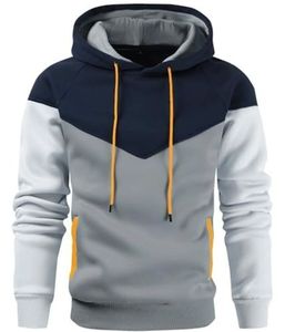 Sudadera con Capucha para Hombre, Talla Grande, Diseño Color Block, 100% Algodón, Corte Regular, Ropa Casual de Invierno - Product Image 1