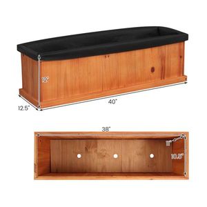 Jardinera de Pino Desmontable de 40 x 12.5 x 12 Pulgadas, Protectora para Hierbas, Flores y Vegetales - Product Image 5
