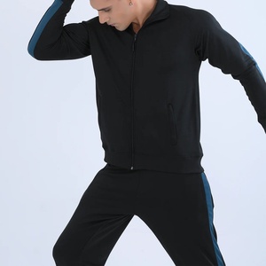 Ensemble de survêtement pour homme, veste de sport zippée et pantalon à rayures latérales, tenue de jogging décontractée, vêtements d'entraînement, fournisseur direct d'usine - Product Image 6