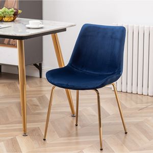 Set di 2 Sedie da Pranzo Moderne in Velluto Blu Aufurr - Product Image 3