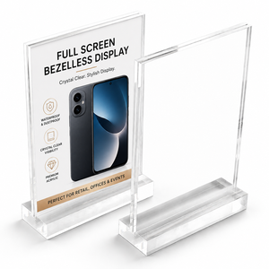 Acrylic Double Sided Waterproof White Sign <b>Display</b> <b>Stand</b> Customizable Size Tabletop Menu Holder for Hotel Office Restaurant - Product Image 1