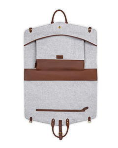 Sac de Voyage Pliable en Cuir et Toile de Haute Qualité pour Vêtements, Housse de Transport Robuste à Fermeture Éclair pour Hommes LCGB-0002 - Product Image 1