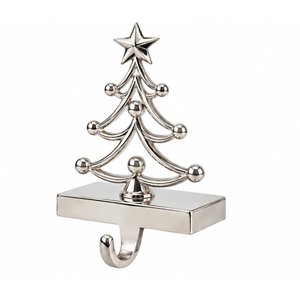 <b>Gold</b> Brass <b>Christmas</b> <b>Tree</b> Stocking Holder Weighted Base Metal Mantel Stocking Hanger Modern Fireplace Hook for Holiday Tabletop - Product Image 6