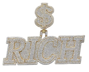 925 Moissanite plata esterlina rico camada colgante Hip hop personalizado camada colgante regalo para escuchar - Product Image 1