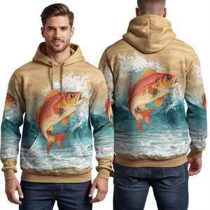 เสื้อฮู้ดตกปลาแบบระบายอากาศได้ดี รุ่น Coastal Wave Amber Snapper UPF 50 ไซส์พลัส สำหรับกิจกรรมทางทะเล - Product Image 3