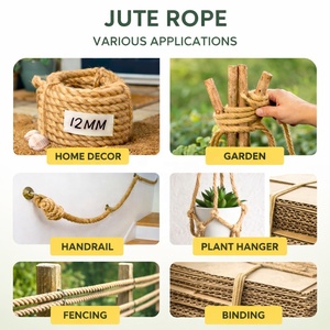 Cuerda de Yute Natural de 12 mm, 3 Hebras, Ecológica, Biodegradable, Cordón Trenzado para Jardinería, Embalaje, Decoración, Manualidades, Uso Agrícola LMCGLOBAL - Product Image 5