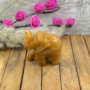 Figura de Elefante de Aventurina Amarilla Tallada a Mano, Piedra Preciosa Natural, Decoración Feng Shui para el Éxito y la Confianza, Venta al Por Mayor - Product Image 3