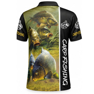 Custom 100% Polyester Upf 50+Quick Dry <b>Shirts</b> Breathable Fishing Polo UV Protection Quick Dry Fishing Printed <b>Men</b> Fishing <b>Shirt</b> - Product Image 3