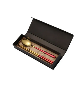 Últimos Modelos de Cucharas de Postre de Latón, Juegos de Cubiertos con Diseño de Palmera, Venta al por Mayor, Logotipo Personalizado, Caja Azul - Product Image 4