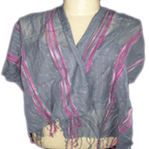 Écharpe longue en coton tricoté à la main à rayures noires et blanches, douce, légère, tendance, pour l'hiver, unisexe, décontractée - Product Image 2