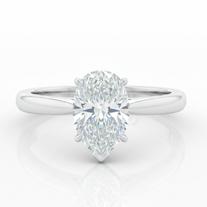 Bague solitaire moderne en or blanc 14 carats plaqué or, diamant de laboratoire taille poire 1-5 carats couleur G pureté VVS1 certifié IGI, sertie à griffes - Product Image 4