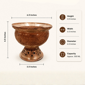 Quemador de Incienso Tradicional de Latón, Cuenco de Metal Tallado para Bakhoor, Taza Decorativa para Ofrendas, para Altar del Hogar y Meditación - Product Image 2