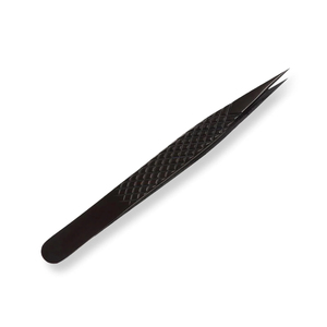 Pince à cils noire à marque privée, pointe en fibre, logo personnalisé, pour extensions de cils volume - Product Image 2