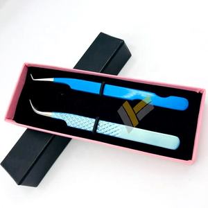 Pince à épiler en acier inoxydable enduite de poudre d'or violet néon personnalisée durable pour cils pointus - Product Image 6