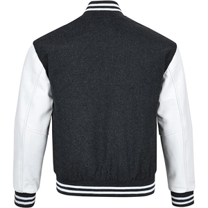 OEM Custom Men's Long Sleeve Canvas Full-Snap Varsity <b>Jacket</b> High Street Stand Streetwear Patch Embroidery Available Colorful - Product Image 1