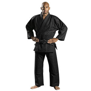 Kimono de judo unisexe noir 100% coton respirant léger 220g Coupe classique Vêtement d'arts martiaux pour adulte Logo sur le devant - Product Image 5