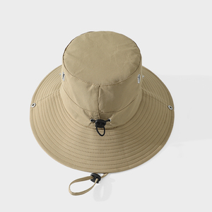 Chapeau de pêche résistant à l'eau, casquette d'extérieur à large bord, tissu à séchage rapide, cordon de serrage réglable, conception respirante pour la pêche longue durée - Product Image 6