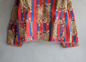 Abrigo Acolchado para Mujer, Estampado de Tigre, Botones al Frente, Manga Larga, Chaqueta Roja y Azul, Ropa Exterior Informal, Regalo para Ella - Product Image 5