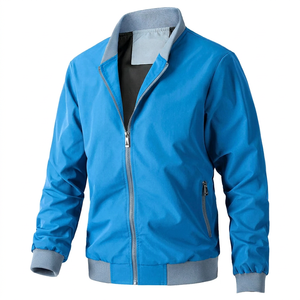 Custom Polyester Bomber <b>Jacket</b> for <b>Men</b> <b>Lightweight</b> Windbreaker Full Zip Casual Streetwear Spring Autumn Outdoor Fashion <b>Jacket</b> - Product Image 1
