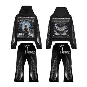 Conjunto de Ropa Urbana para Hombre YOURBRAND, Sudadera con Capucha, Camiseta, Pantalones Cortos, Estampado de Calavera, Poliéster, Atuendo de Verano - Product Image 6