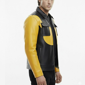 Chaqueta de cuero genuino única para hombre, chaqueta de cuero para motocicleta, estilo abrigo, chaqueta de invierno de cuero de oveja auténtico para hombre - Product Image 3