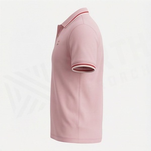 เสื้อโปโลผู้ชายผ้าฝ้ายคุณภาพพรีเมียม แขนสั้น ความยาวปกติ ระบายอากาศได้ดี เหมาะสำหรับกอล์ฟ สีสันปรับแต่งได้ ทรงเข้ารูป - Product Image 3