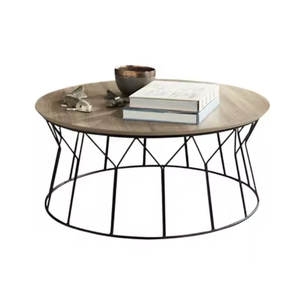 Tables basses rondes modernes en teck pour meubles d'intérieur, hôtel, villa, salon à prix avantageux - Product Image 4