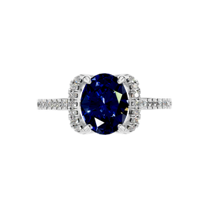 Joyería fina clásica de Plata de Ley 925, piedra preciosa de zafiro azul de corte ovalado único, oro blanco para fiesta de boda de mujer, venta al por mayor - Product Image 3