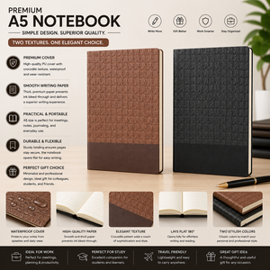 Premium <b>A5</b> PU Leather Hardcover <b>Notebook</b> Refillable Business Journal Waterproof Wear Resistant Office Planner Custom Logo 192 - Product Image 4