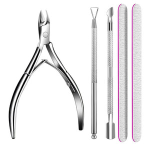 Stainless Steel Professional <b>Nail</b> Care <b>Kit</b> with Cuticle Nipper Cuticle Pusher <b>Nail</b> Cleaner Emery Boards-Durable & Portable - Product Image 1
