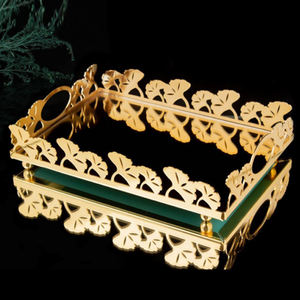 Plateau de service décoratif en bois avec poignée en métal pour table basse, comptoir, style farmhouse - Product Image 3