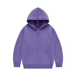 Sudadera con capucha de algodón grueso de lujo para hombre, con doble cremallera, estilo francés, personalizada, corte cropped y holgado, para venta al por mayor - Product Image 3
