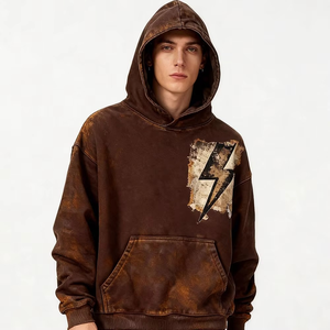 Sweat à capuche vintage délavé pour homme, qualité supérieure, style Y2K, avec déchirures - Product Image 4