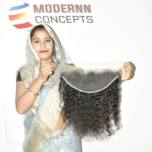 Cheveux humains indiens Remy vierges de qualité supérieure - Cuticules alignées, lisses, blonds, double trame, fixation par clips/tissage/fusion - Product Image 2