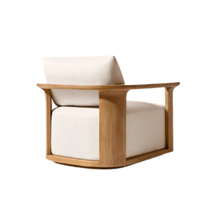 Chaise longue de luxe Lagos en teck massif, structure ouverte, coussin confortable et moelleux, résistante aux intempéries, mobilier d'extérieur de luxe - Product Image 2
