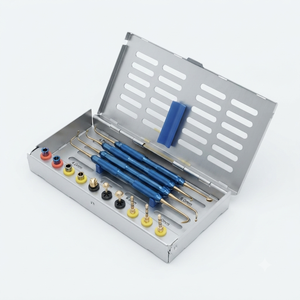 Kit de lifting de sinus dentaire avec forets et embouts, instruments chirurgicaux manuels, poignée moletée bleue, Classe I, certifié CE - Product Image 6