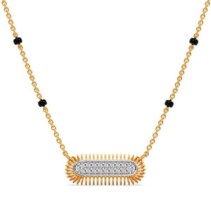 Collar Mangalsutra con Barra Radiante de Diamantes de Diseño Abierto - Product Image 1