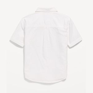 Plain <b>White</b> Short Sleeve Cotton Fabric School Uniforms Shirt for Kids - Product Image 3