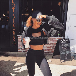 High Street recadrée à manches longues sweats fille pull sweat haut court t-shirt haut tendance pour les filles printemps - Product Image 3