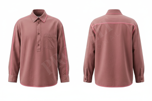 Chemise habillée décontractée à manches longues boutonnée, style personnalisé, unie et élégante, confortable, pour le travail et le bureau - Product Image 3