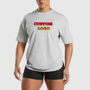 เสื้อยืดผู้หญิงปี 2026 คุณภาพสูง ไซส์ใหญ่ ผ้าโพลีเอสเตอร์/คอตตอน ทรงเข้ารูป ไหล่ตก ทรงปกติ หนานุ่ม พิมพ์โลโก้ สำหรับฤดูร้อน - Product Image 1