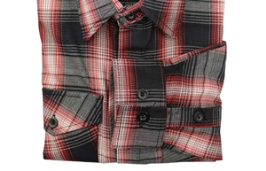Chemise à carreaux à manches longues pour homme, coupe classique, décontractée, motif tissé, rouge, noir, gris - Product Image 5