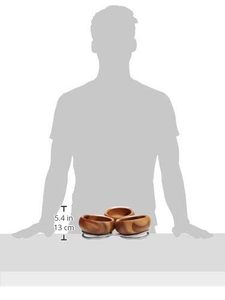 Ensemble de 3 bols de service en bois faits à la main avec support métallique décoratif, vaisselle rustique pour collations, salades, fruits - Product Image 6