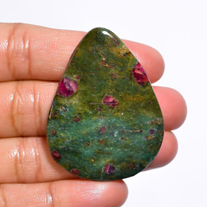 High Quality Natural <b>Ruby</b> Fuchsite Cabochon Stone Beautiful Loose Gemstones FAIJAN GEMS Rajasthan for Jewelry Making Wholesale - Product Image 2